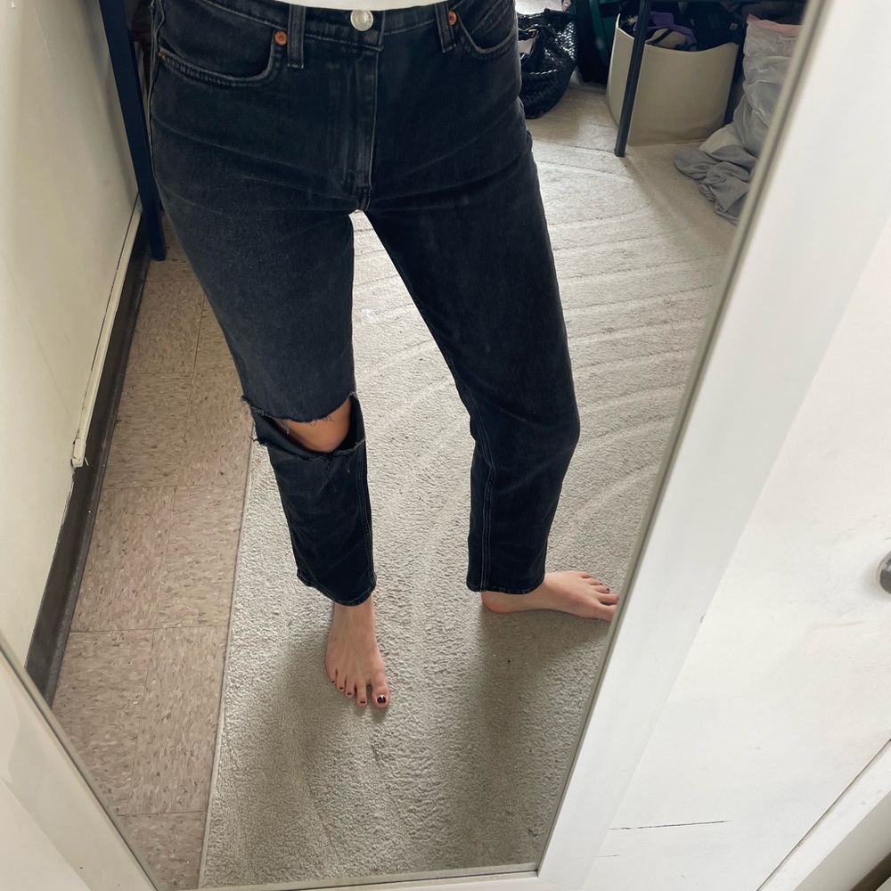 Re/Done Black High Rise Women Jeans